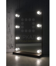Гримерное зеркало настольное 80х60 с подсветкой лампочками по бокам 
